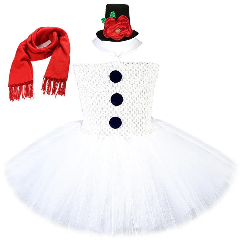 Christmas Snowman Tutu Dress for Girls