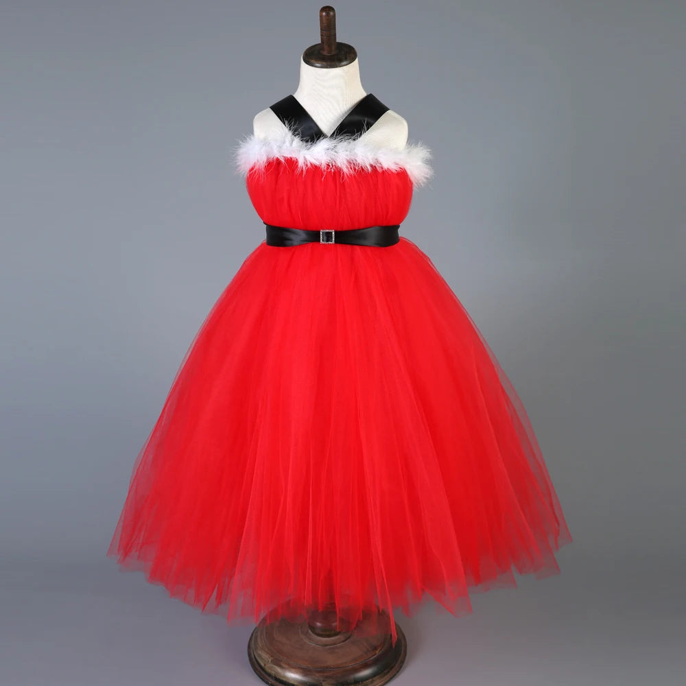 Santa Claus Christmas Tulle Dress for Girls