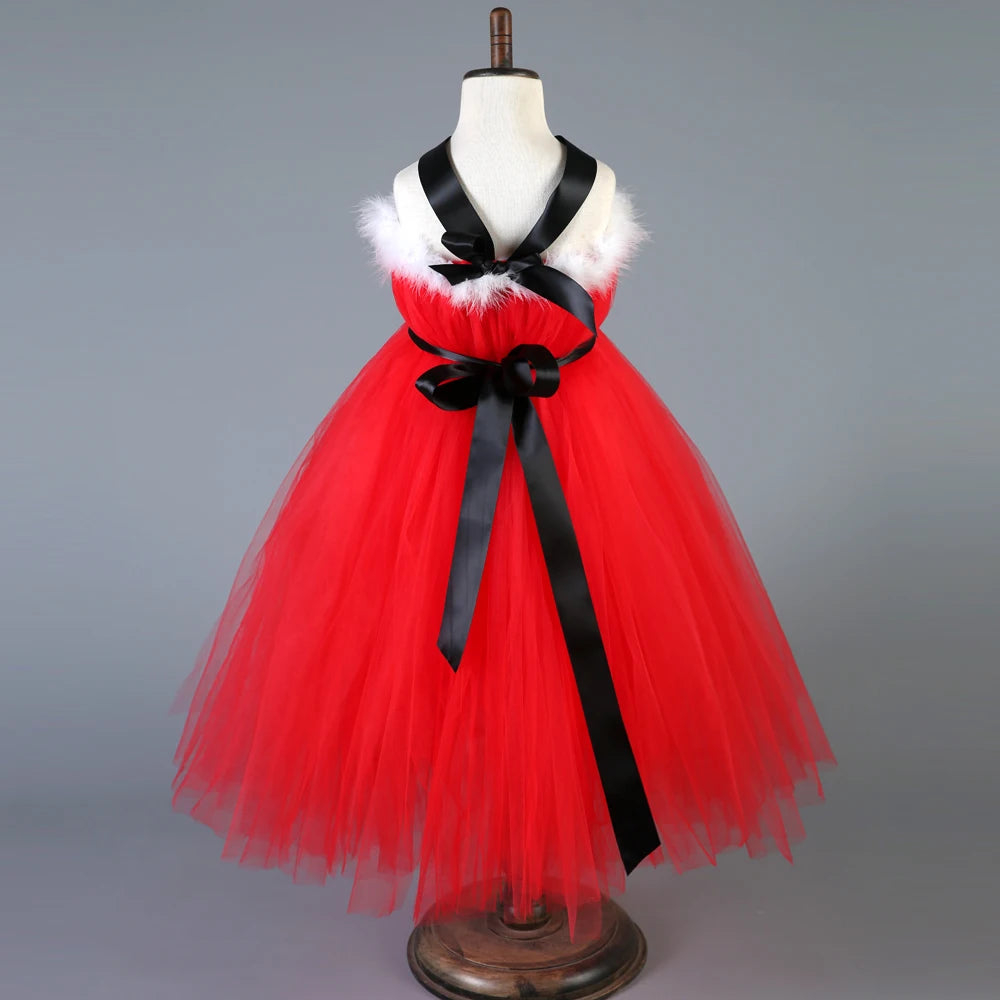 Santa Claus Christmas Tulle Dress for Girls