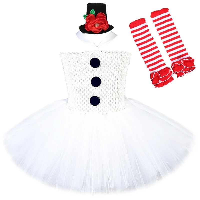 Christmas Snowman Tutu Dress for Girls