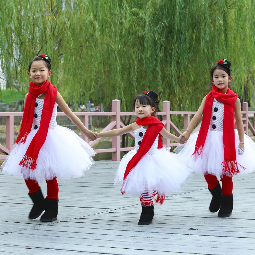 Christmas Snowman Tutu Dress for Girls