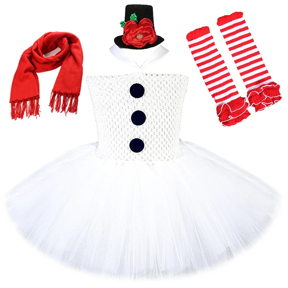 Christmas Snowman Tutu Dress for Girls