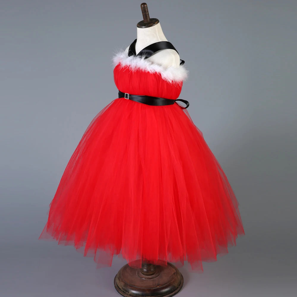 Santa Claus Christmas Tulle Dress for Girls