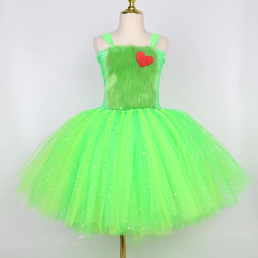 Grinchmas Tutu Dress Costume Set
