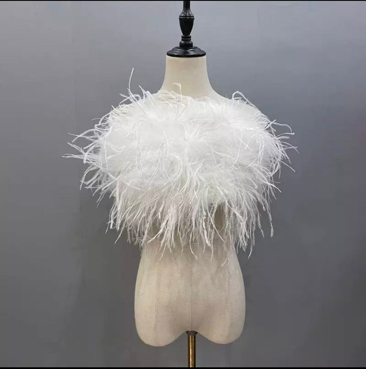 Summer Ostrich Tube Long Feather Top Bra Stretch Women Wedding Natural Turkey Feather Long Hair Underwear Lady Shirt Wrap