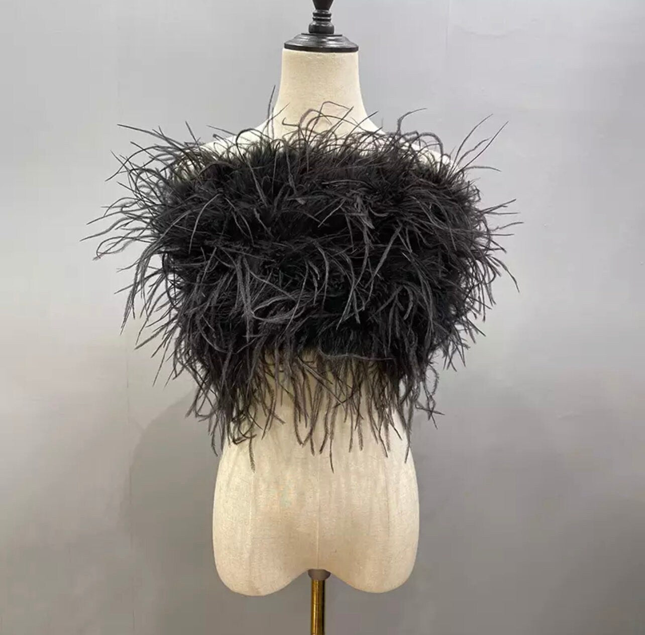 Summer Ostrich Tube Long Feather Top Bra Stretch Women Wedding Natural Turkey Feather Long Hair Underwear Lady Shirt Wrap