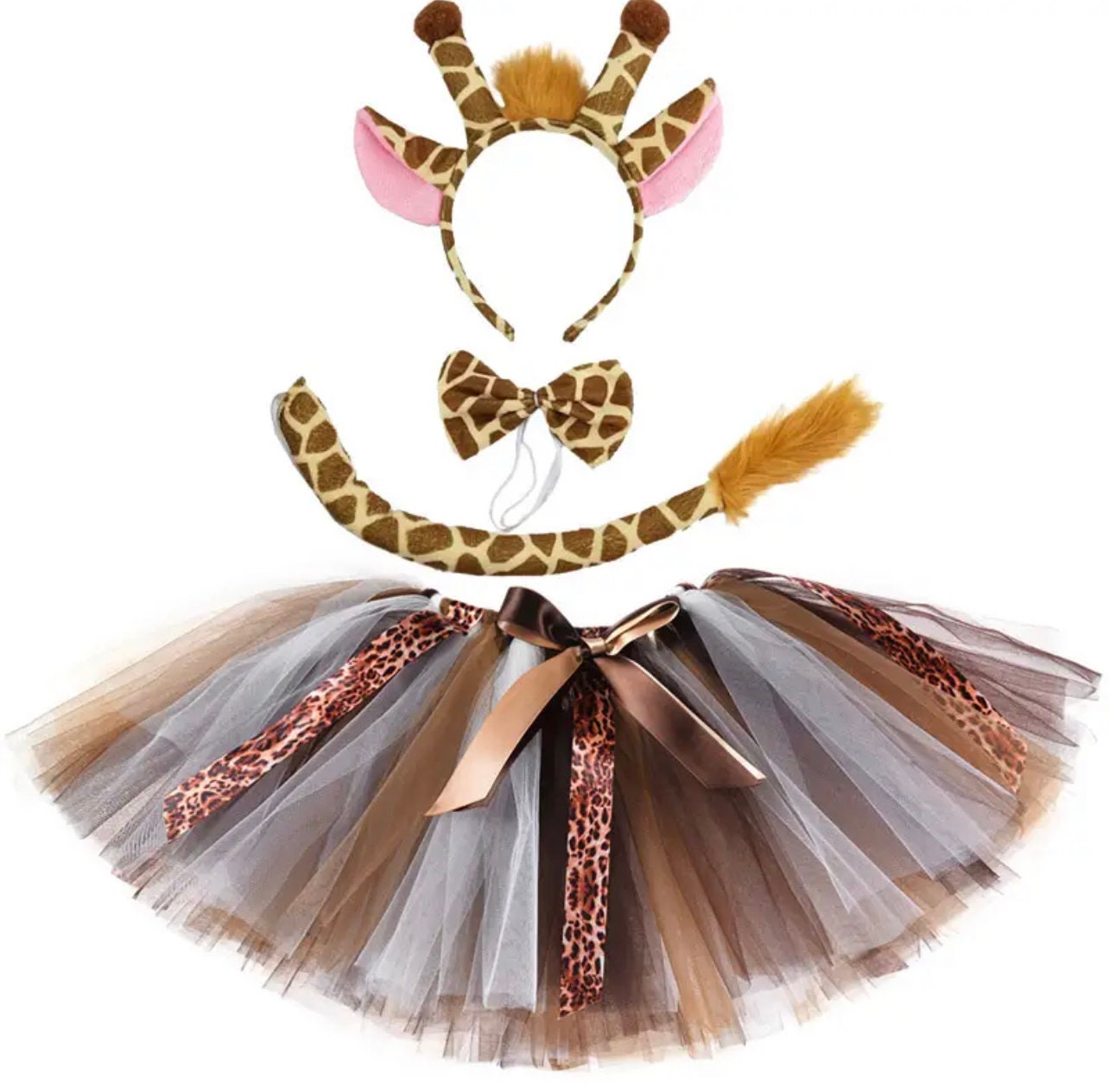 Baby Girls Giraffe Zebra Tutu Skirt Outfit for Kids Christmas Halloween Costume Toddler Girl Animal Tutus Set for Birthday Party