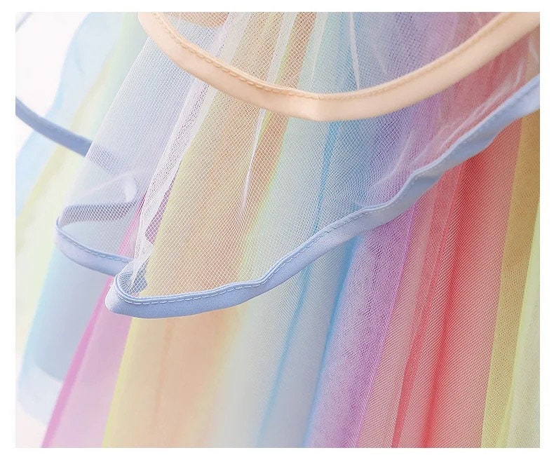 Baby Girls Unicorn Tutu Dress Pastel Rainbow Princess Girls Birthday Party Dress Children Kids Halloween Unicorn Perform Costume