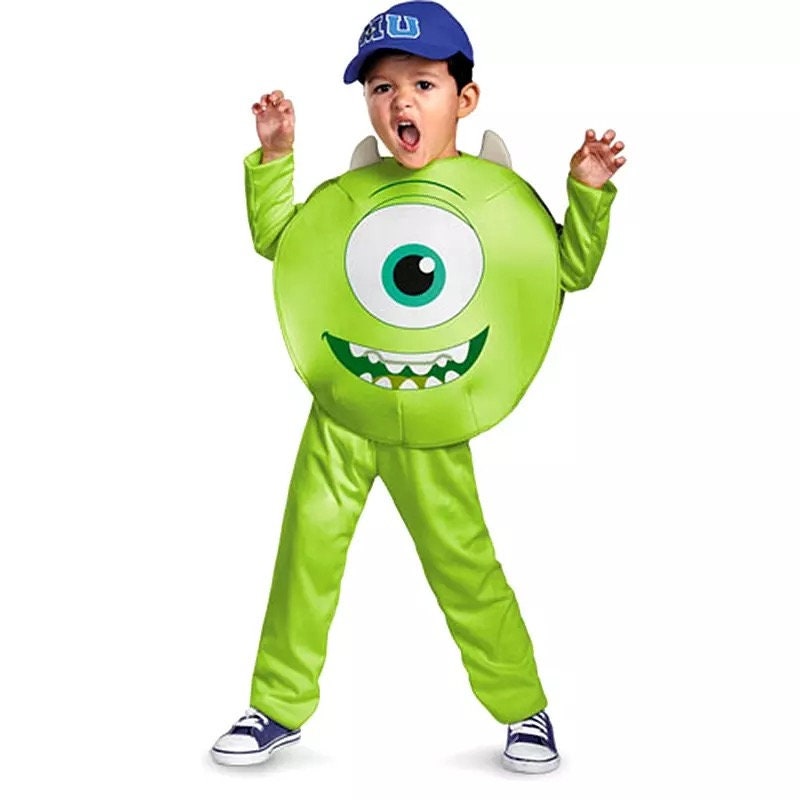 Funny Mike Wazowski Halloween Purim Costume Children's jumpsuit Monster University 3pcs 1