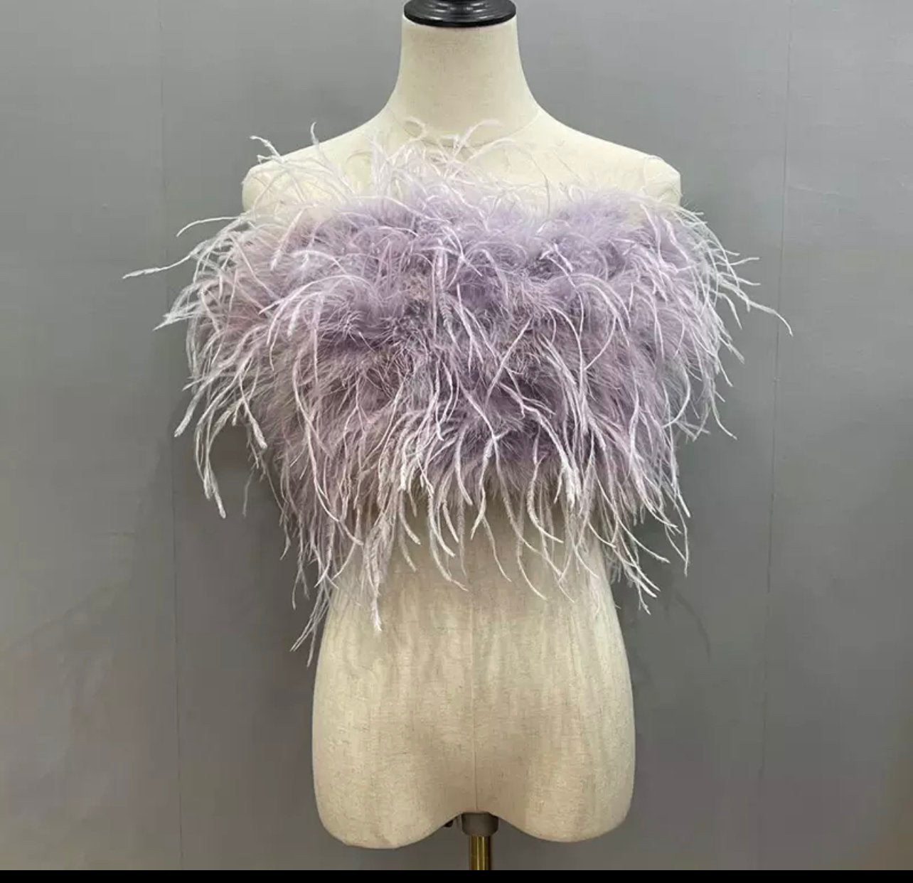 Summer Ostrich Tube Long Feather Top Bra Stretch Women Wedding Natural Turkey Feather Long Hair Underwear Lady Shirt Wrap