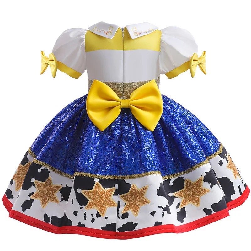 New Toy Story 4 For Girls Costume Kids Cosplay Bo Peep Pink Clothes Summer Fly Sleeve Sequins Dresses Fancy Princess Dress 1-7T