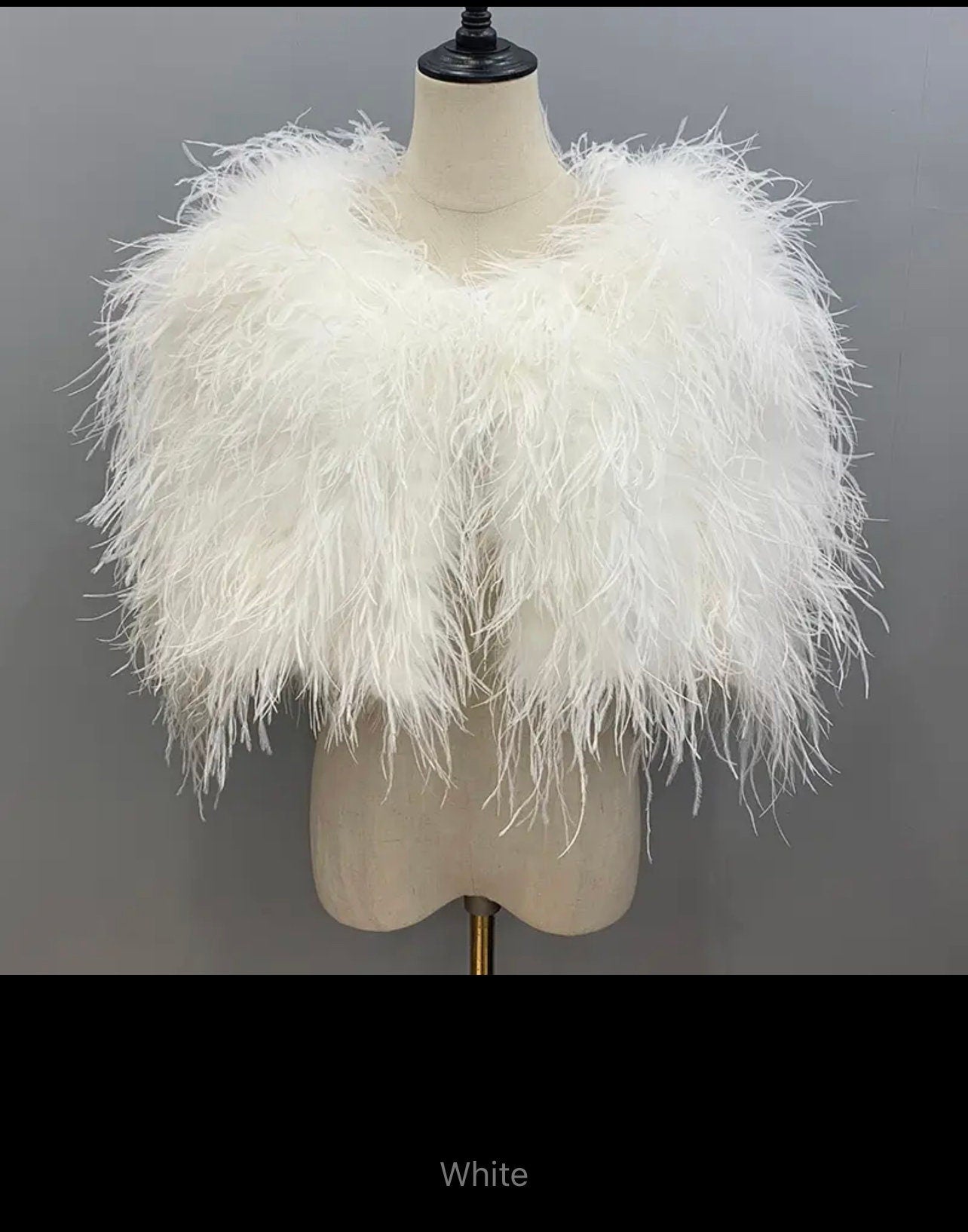 Real Ostrich Shawl Scarf Decoration Accessory Elegant Women Wedding Jacket White Fur Bridal Shawl Wraps Cape Evening Party Cloak