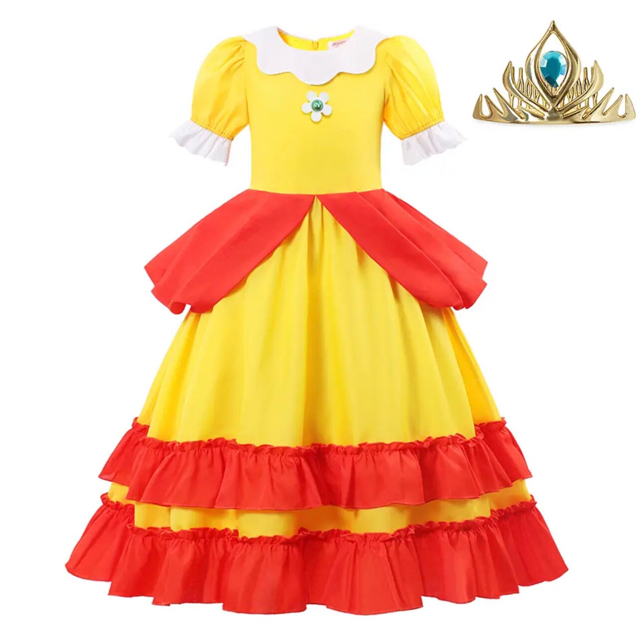 New Girl Peach Princess Dress Kids Movie Role Playing Cosplay Costume Birthday Party Stage Performace