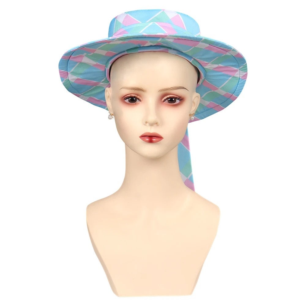 Cosplay Fantasia Cute Blue Plaid Hat Dress 2023