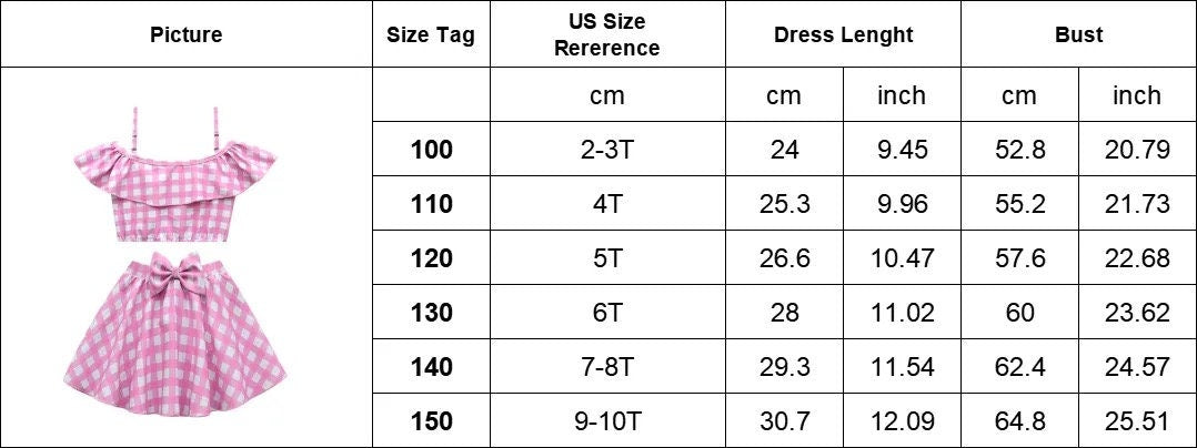 Hot Movie Costume For Kids Girls Cosplay Pink Plaid Dress Halloween Pink Girl Dress Up Carnival Party Clothes With Hat For 2-10T