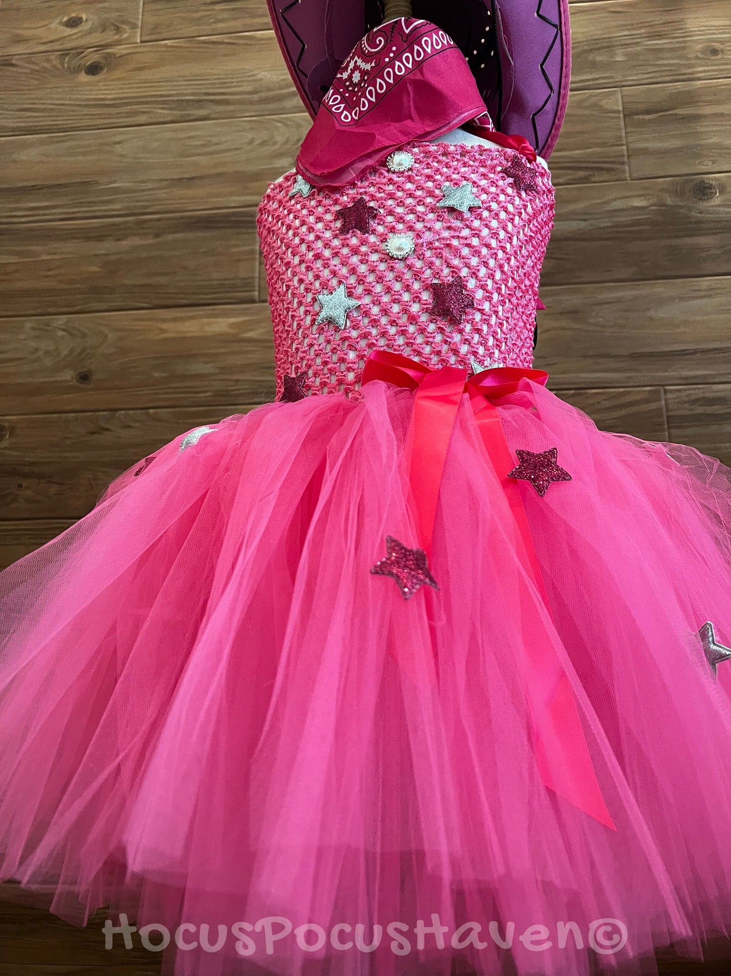 Hot Pink Cowboy Tutu Dress Costume
