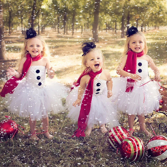 Christmas Snowman Tutu Dress for Girls