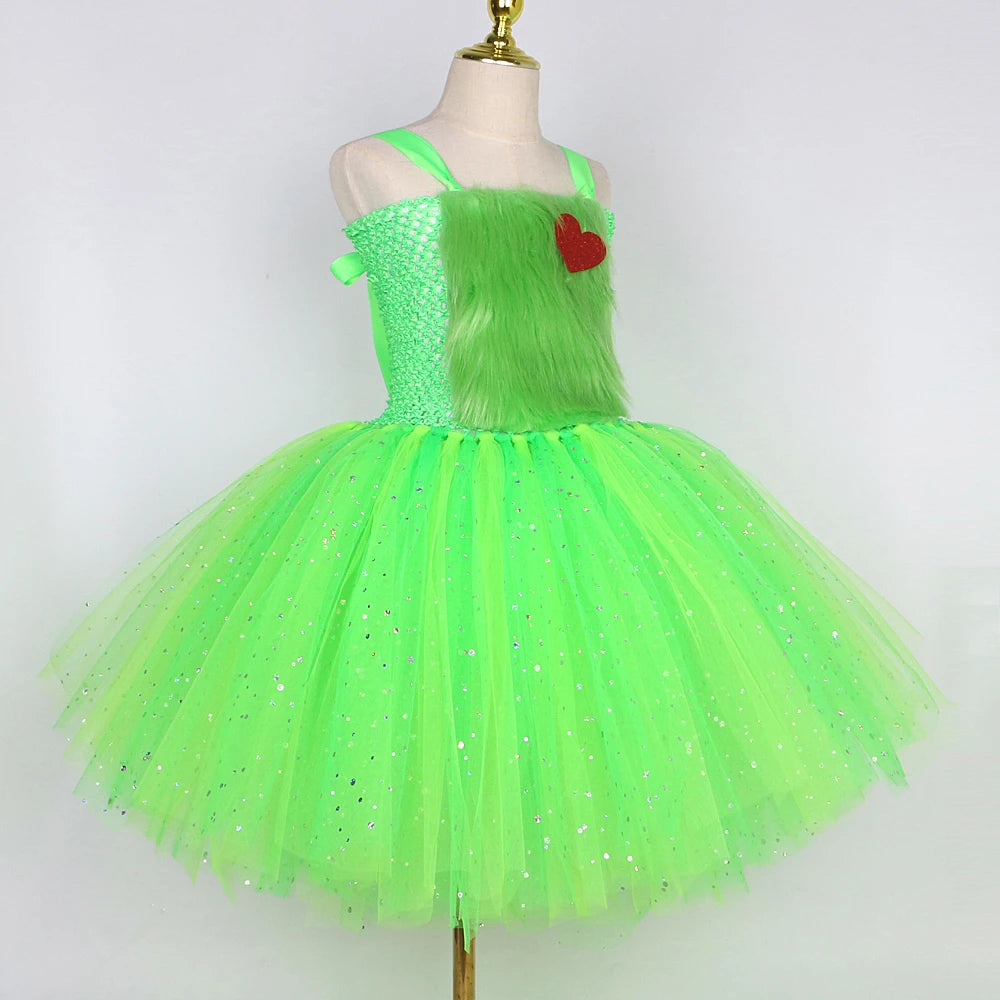 Grinchmas Tutu Dress Costume Set