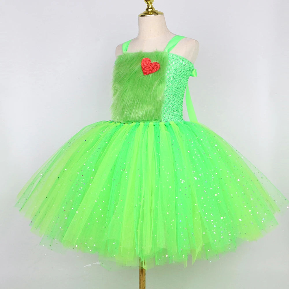 Grinchmas Tutu Dress Costume Set