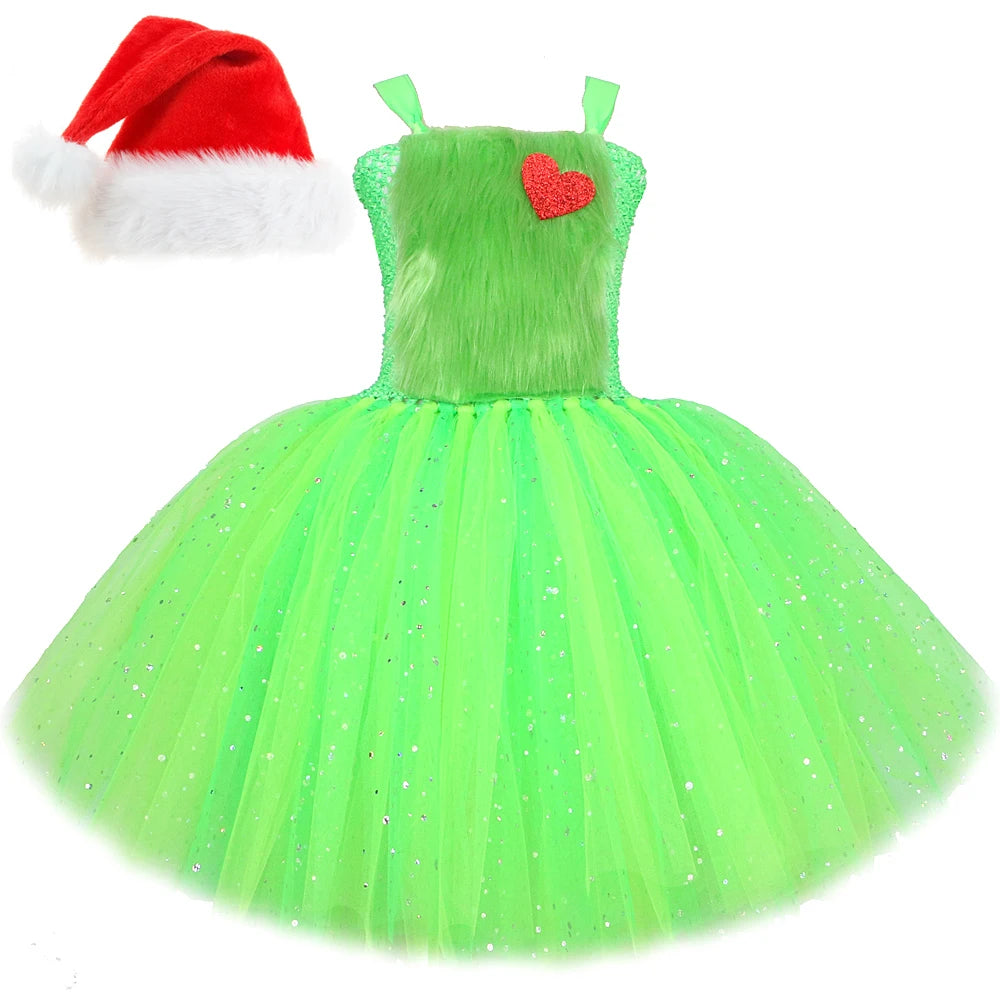 Grinchmas Tutu Dress Costume Set