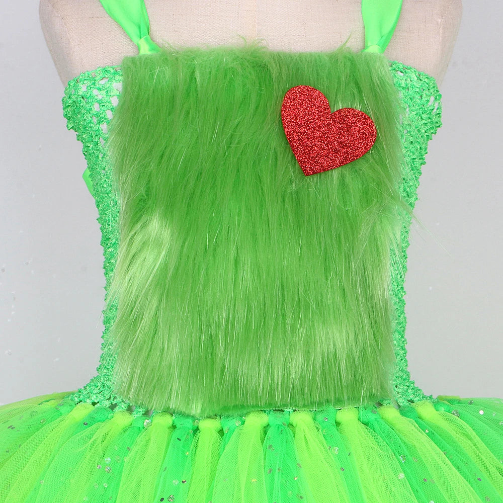 Grinchmas Tutu Dress Costume Set