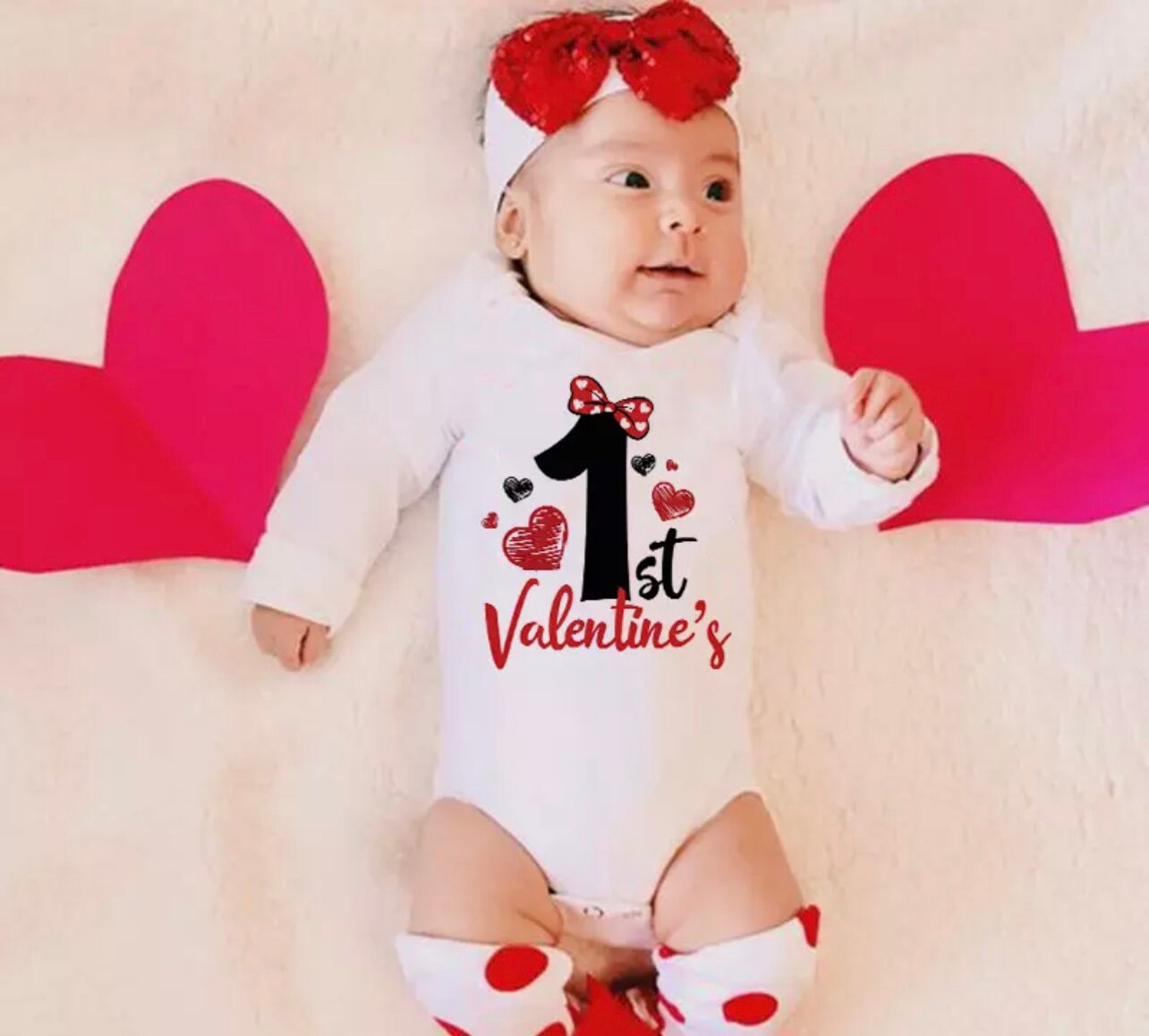 My 1st Valentine's Day Summer Newborn Infant  Clothes Funny Cute Toddler Jumpsuits Bodysuits Outfits Baby Festive Outfit Rompers