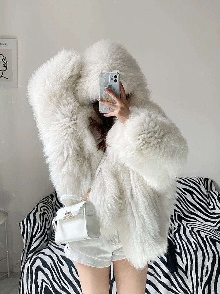 Thick Warm Soft Colored Faux Fur Jacket