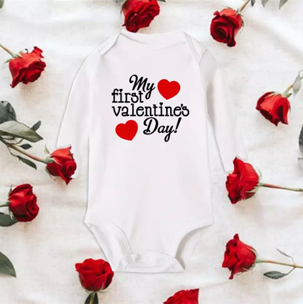 My 1st Valentine's Day Summer Newborn Infant  Clothes Funny Cute Toddler Jumpsuits Bodysuits Outfits Baby Festive Outfit Rompers