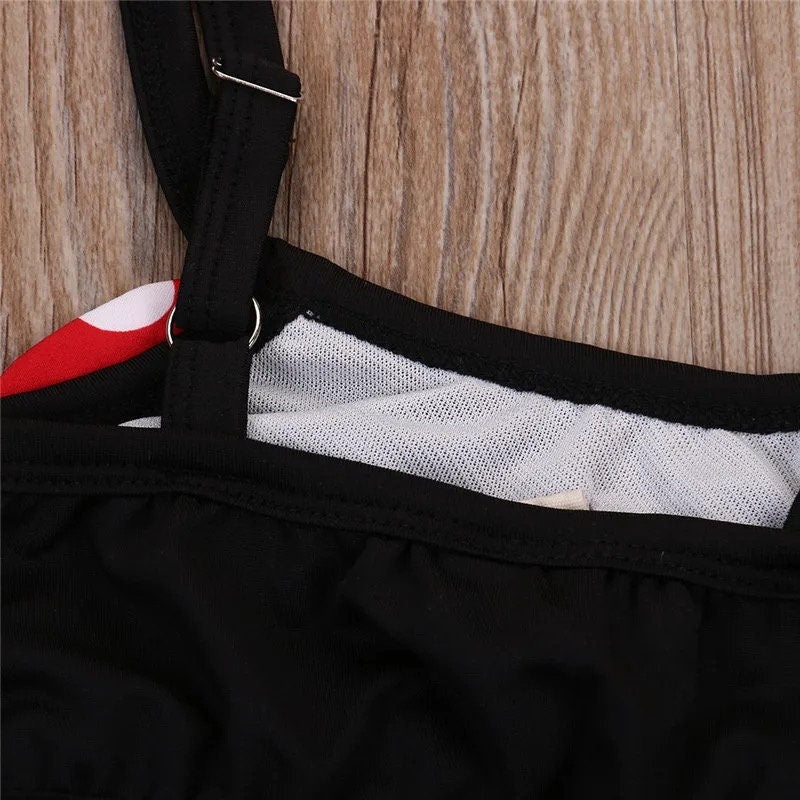 Baby Girl Bowknot Halter Swimsuit High Waist Top Short Skirt Two-Pieces Set Toddler White Polka Dot Girls Bathing Suit