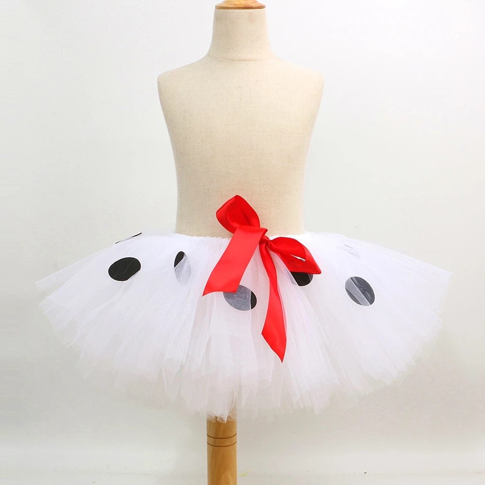 White Dalmatian Dog Tutu Skirt Outfit for Baby Girls Animal Halloween Costume for Kids Toddler Birthday Tutus Tulle Skirts Set