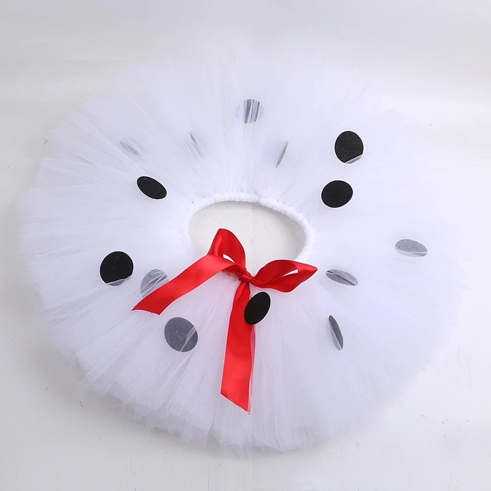 White Dalmatian Dog Tutu Skirt Outfit for Baby Girls Animal Halloween Costume for Kids Toddler Birthday Tutus Tulle Skirts Set