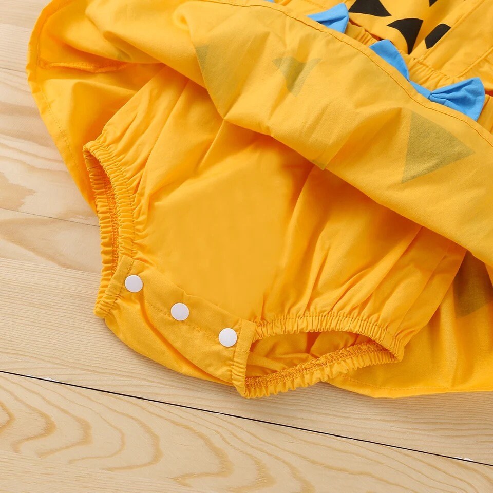 Halloween Newborn Infant Baby Girls Costumes Bow Pumpkin Rompers Sleeveless Ruffles Jumpsuit Summer Clothes