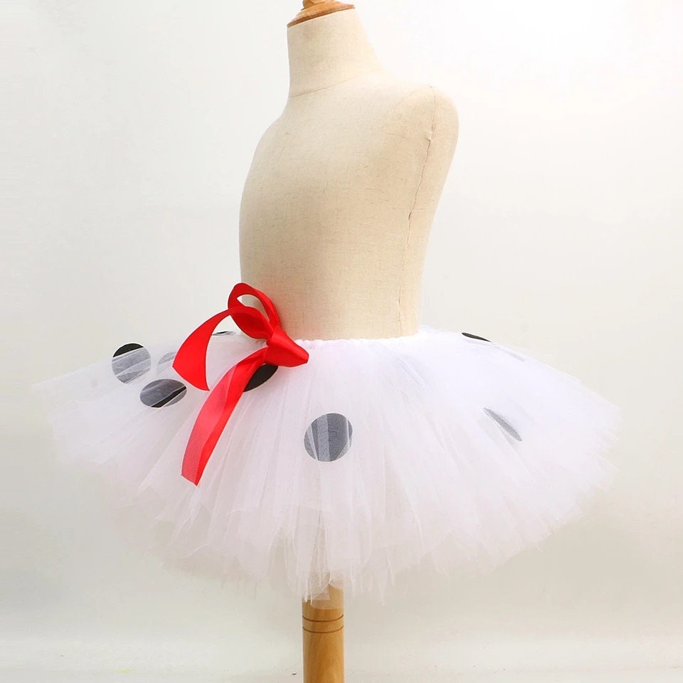 White Dalmatian Dog Tutu Skirt Outfit for Baby Girls Animal Halloween Costume for Kids Toddler Birthday Tutus Tulle Skirts Set