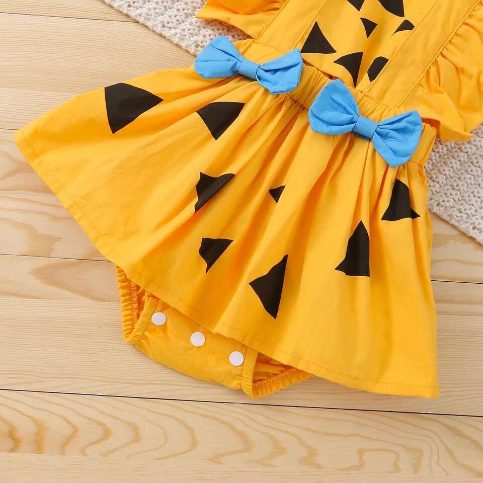 Halloween Newborn Infant Baby Girls Costumes Bow Pumpkin Rompers Sleeveless Ruffles Jumpsuit Summer Clothes