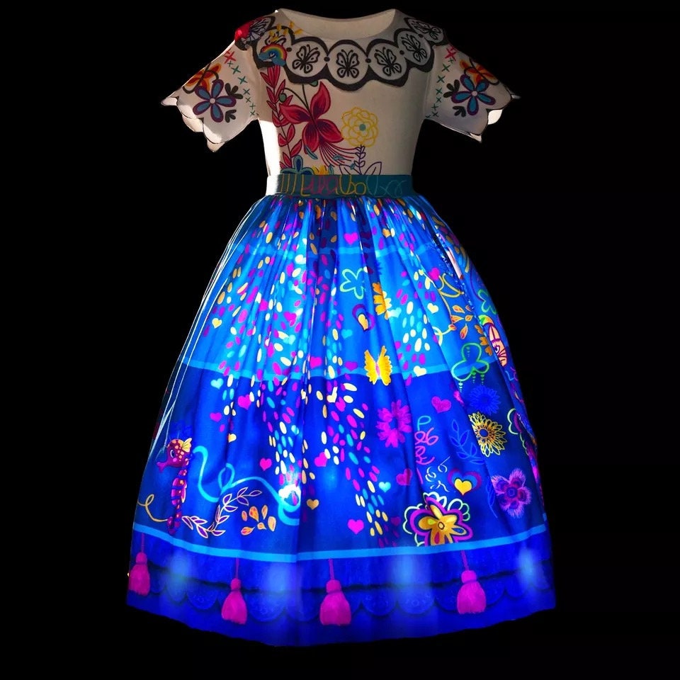 Encanto Mirabel Charm LED Light Up Dress for Girls Cosplay