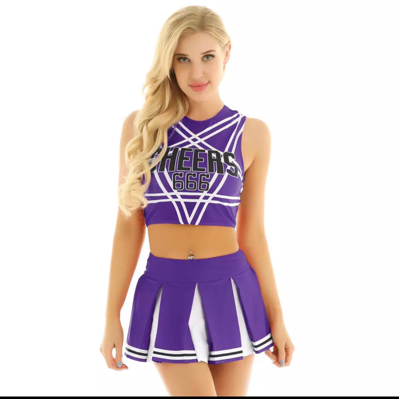 Women Japanese Schoolgirl Cosplay Uniform Girl Sexy Lingerie Sleeveless Crop Top with Mini Pleated Skirt Cheerleader Costume Set