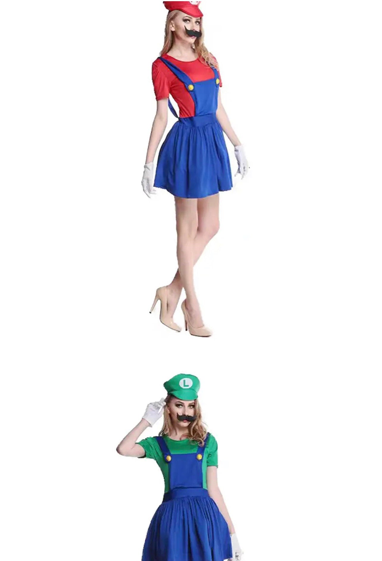 Game Anime Funny Super Brother Bros Children Girl Fantasia Cosplay Costumes Jumpsuit Carnival Adult Woman Suit Halloween Costume