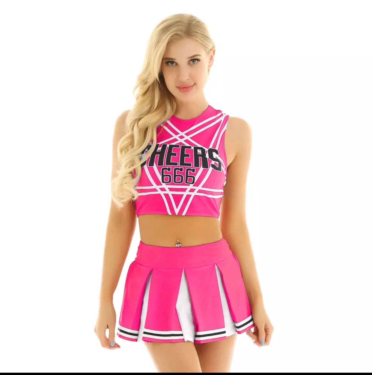 Women Japanese Schoolgirl Cosplay Uniform Girl Sexy Lingerie Sleeveless Crop Top with Mini Pleated Skirt Cheerleader Costume Set