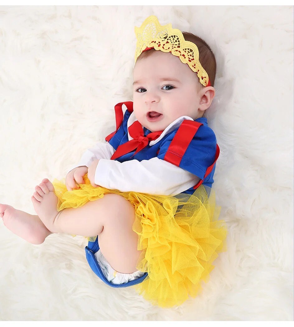 Snow White Girl Romper tutu Dress Princess Cosplay Baby Clothing Sets Kids Girls Dresses Party Infant/Toddler Costume Clothes