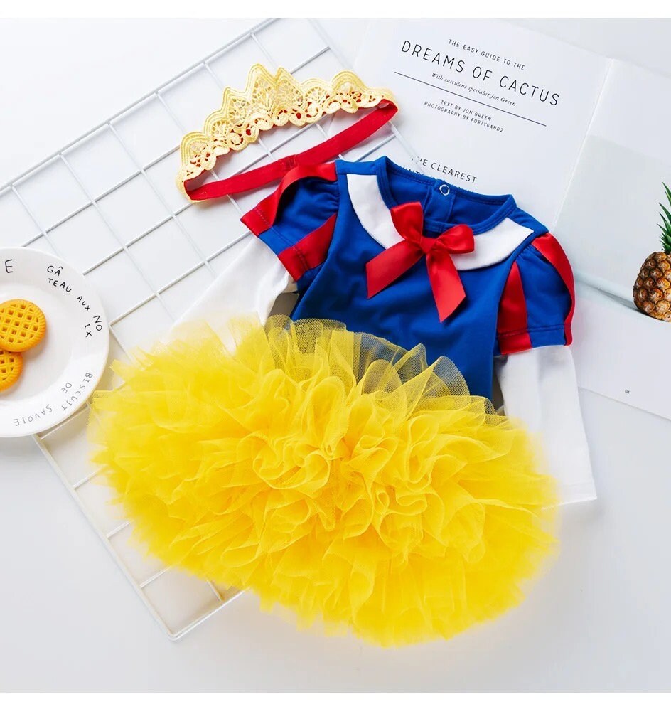 Snow White Girl Romper tutu Dress Princess Cosplay Baby Clothing Sets Kids Girls Dresses Party Infant/Toddler Costume Clothes