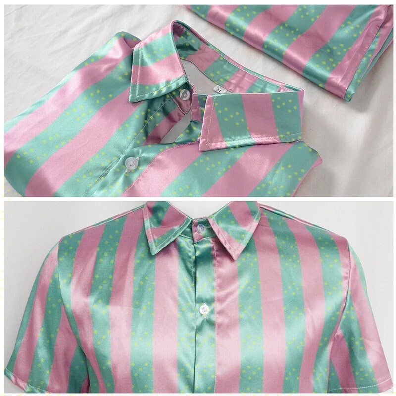 Ken Ryan Gosling Cosplay Barbie Cosplay Costume Hawaiian Shirts Short Pants for Beach Wear Set Adult Halloween Party Costume