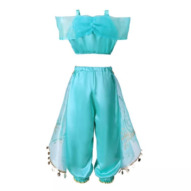 Girls Jasmine Dress Aladdin Princess Magic Lamp Carnival Clothing Vestidos Halloween Party Cosplay