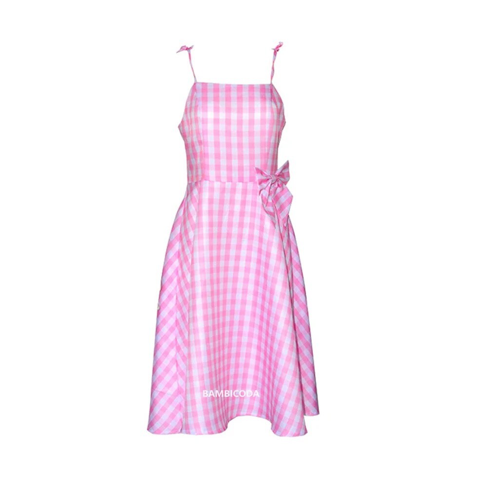 Costume for Women Barb Pink Plaid Dress Women Cosplay Clothes Uniform Halloween Carnival Party Costumes