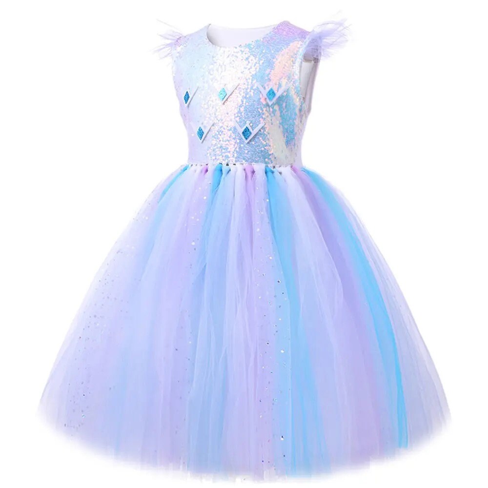 Disney Frozen Elsa Costumes for Girls Christmas Snow Queen Tutu Dress Halloween Birthday Party Outfit Kids Girl New Year Clothes