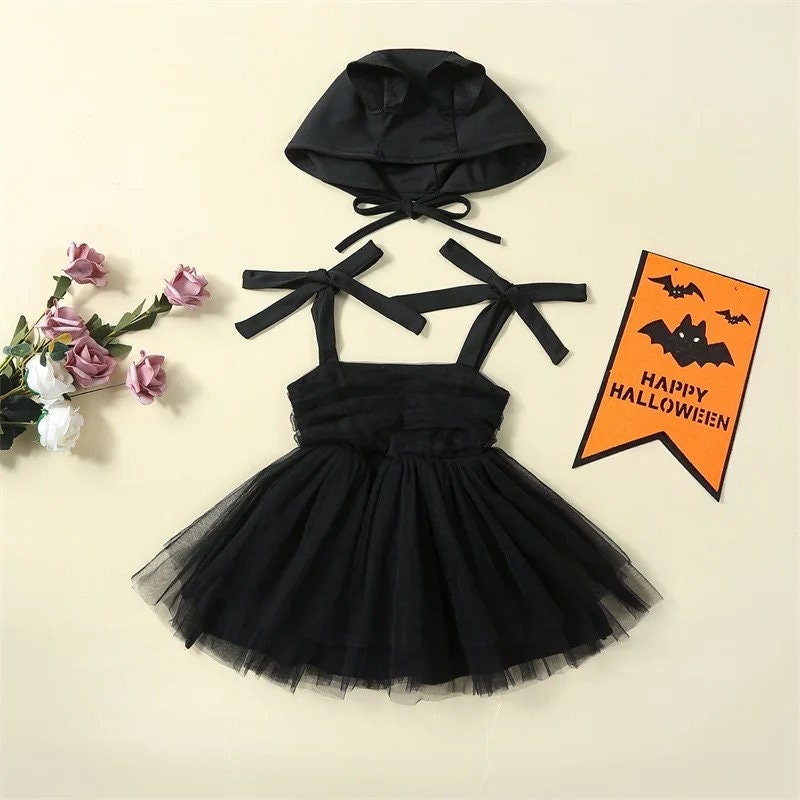 Halloween Toddler Kid Infant Baby Girls Dress Tulle Tutu Party Dresses For Girls Cat Ear Hat