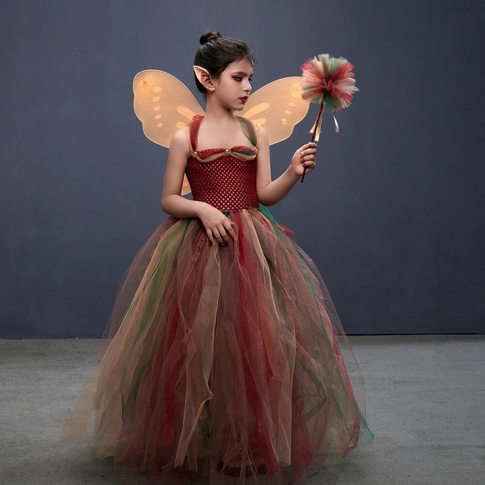 Woodland Fairy Princess Costume for Girls Fancy Tutu Dress with Wings Twirly Girls Woodland Fairy Princess Costume for Girls Fancy Tutu Dress with Wings Twirly Girls