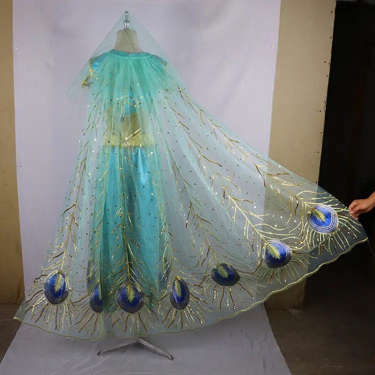 Adult Aladdin Magic Lamp Jasmine Princess Dress Cosplay Costume Adult Women Halloween Costume Embroidery Dance Dress