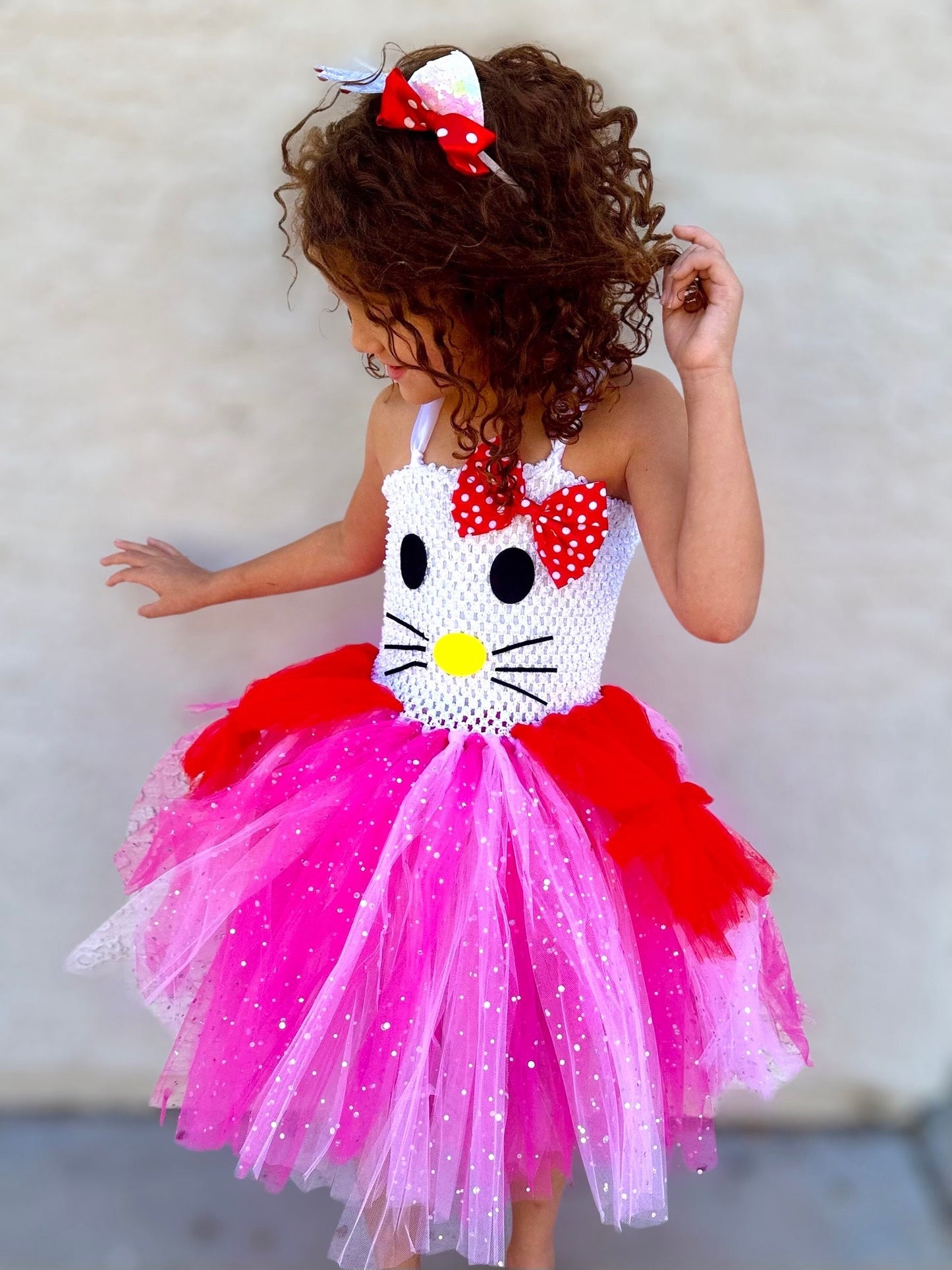 Cute Red and White Kitty Hello Costume